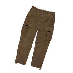 Vans Mens Pants 30 Brown‎ Corduroy Service Cargo Loose Tapered Fit Baggy